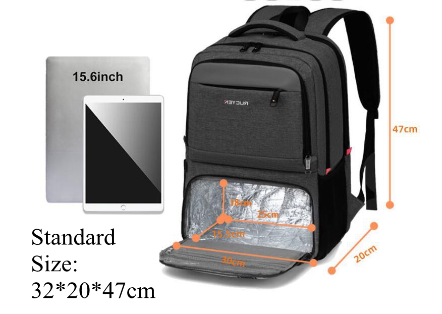Streetwear Brand Backpack - ยี่ห้อผู้ชาย 15.6 นิ้วแล็ปท็อปกระเป๋าเป้สะพายหลังกระเป๋าปิคนิค 17.3 นิ้วกระเป๋าเป้สะพายหลังสําหรับวัยรุ่น USB