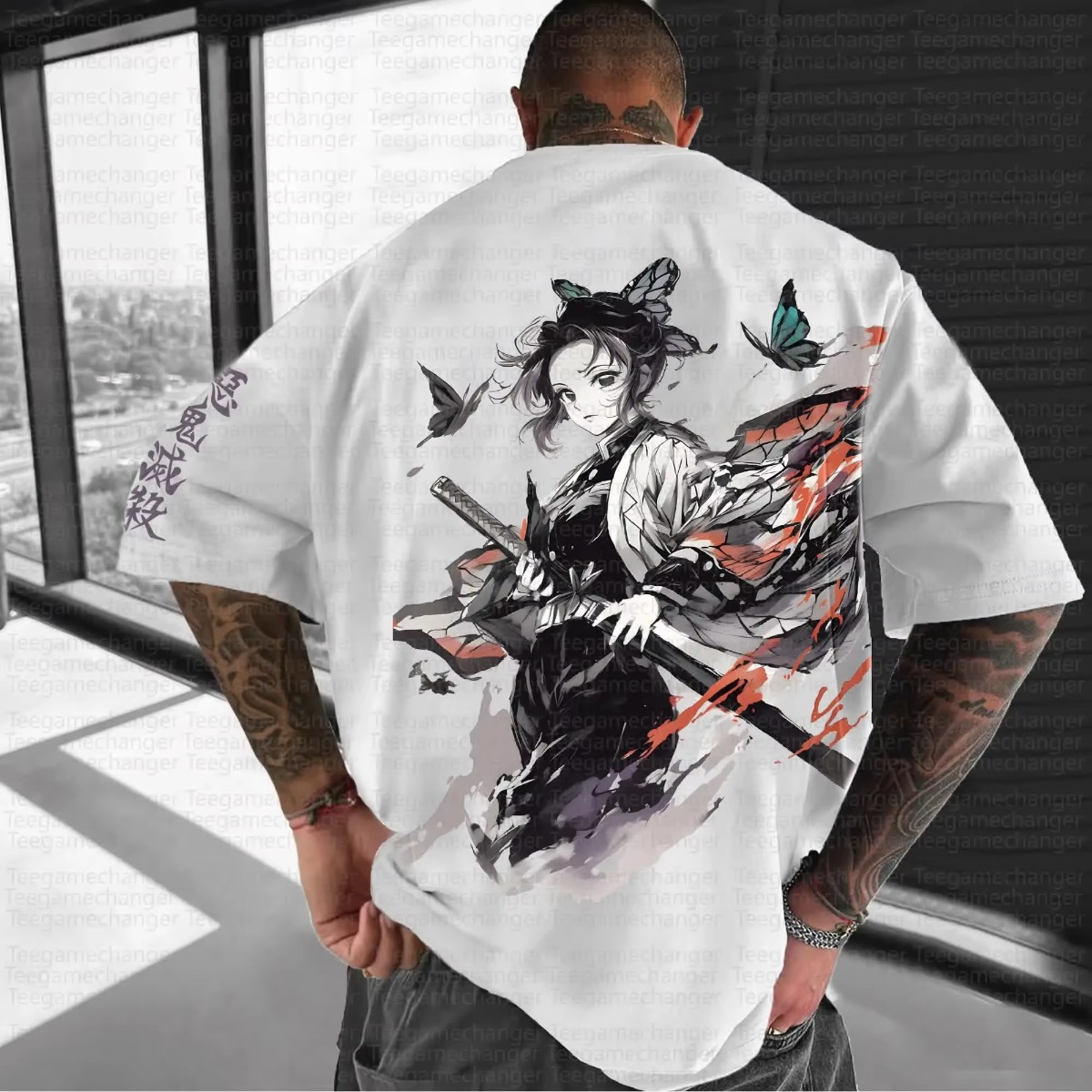 Streetwear Brand Japan - เสื้อยืดลายตัวละครอนิเมะดาบพิฆาตอสูร 2025 สีดำขาว สไตล์สตรีทแวร์ลำลอง แฟชั่นใหม่ ยี่ห้อดัง