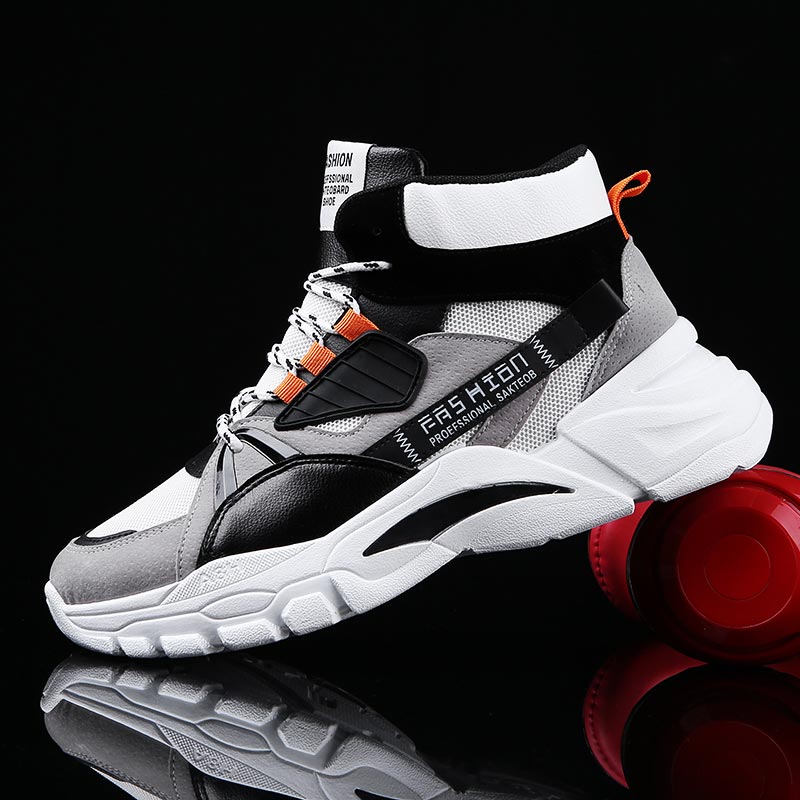 Streetwear Brand Sale - Hightopฤดูร้อนผู้ชายกีฬารองเท้าMan Runningรองเท้าผู้ชายกีฬารองเท้าผู้ชายTop Topรองเท้าผ้าใบบุรุษรองเท้าเทนนิสเดินสีเทาD-421