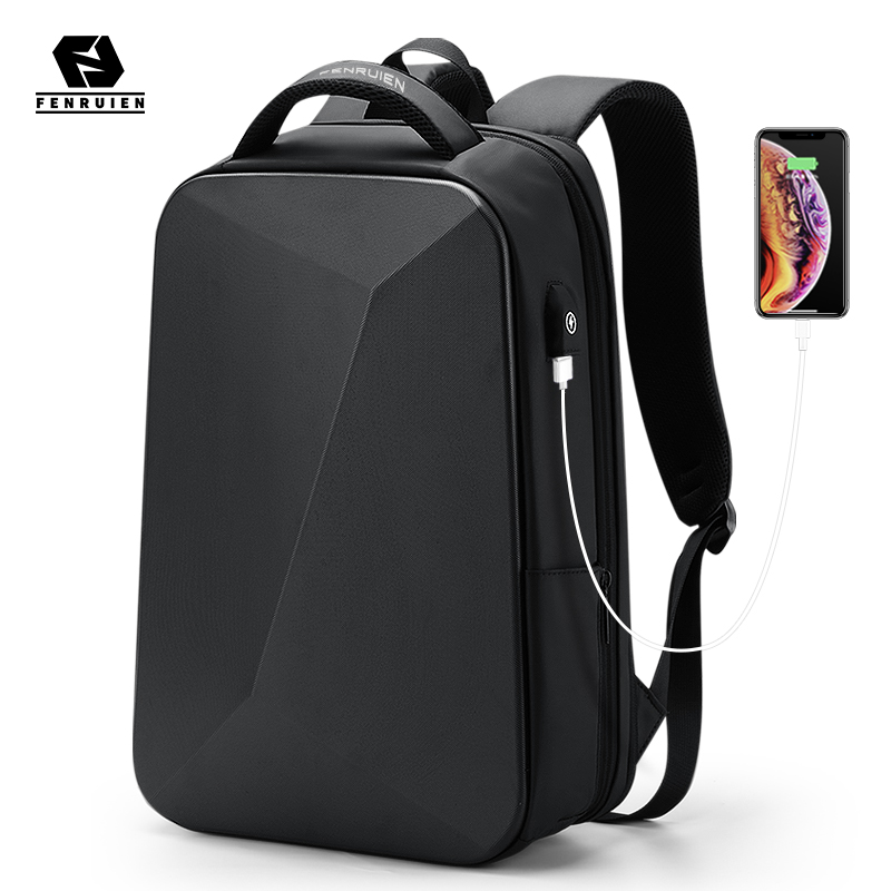 Streetwear Brand Backpack - Fenruien กระเป๋าเป้สะพายหลังแล็ปท็อปยี่ห้อ Anti-Theft กระเป๋าเป้สะพายหลังโรงเรียนกันน้ํา USB ชาร์จผู้ชายกระเป๋าเดินทางกระเป๋าเป้สะพายหลังออกแบบใหม่