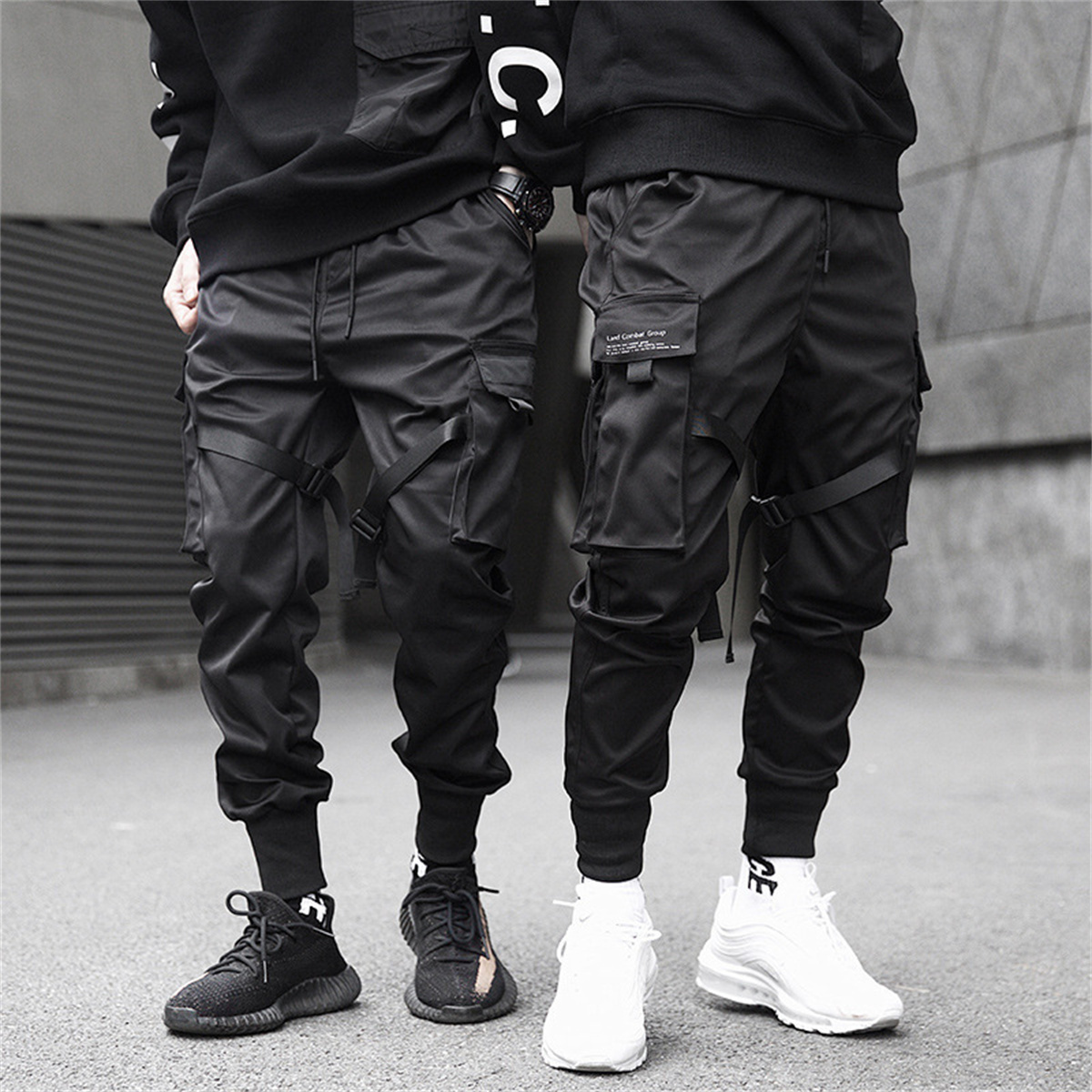 Streetwear Brand Jacket - กางเกงคาร์โก้ฮิปฮอปสีดำสำหรับผู้ชายกางเกงแฟชั่นแนวสตรีทแวร์สไตล์เกาหลีทรงหลวมแฟชั่น celana Panjang Brand อเนกประสงค์สำหรับฤดูร้อน