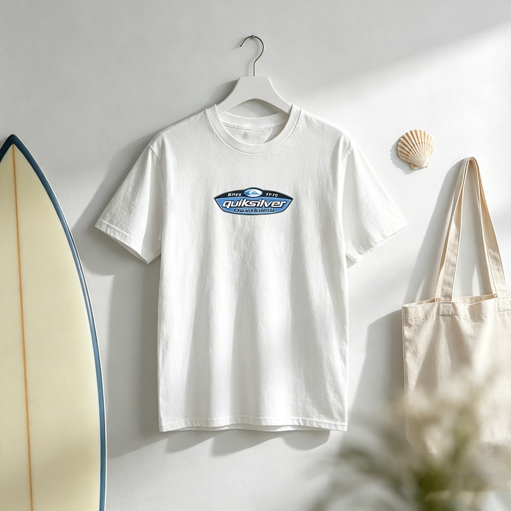 Streetwear Brand Label - เสื้อยืดลายกราฟิกลายโลโก้รูปวงรีแบรนด์ Retro Surf, เสื้อยืดคอกลมแขนสั้นสำหรับทุกเพศ, ลายพิมพ์โลโก้คลาสสิกสำหรับนักโต้คลื่น, เสื้อผ้าลำลองสไตล์ชายทะเลสำหรับกีฬาและงานปาร์ตี้