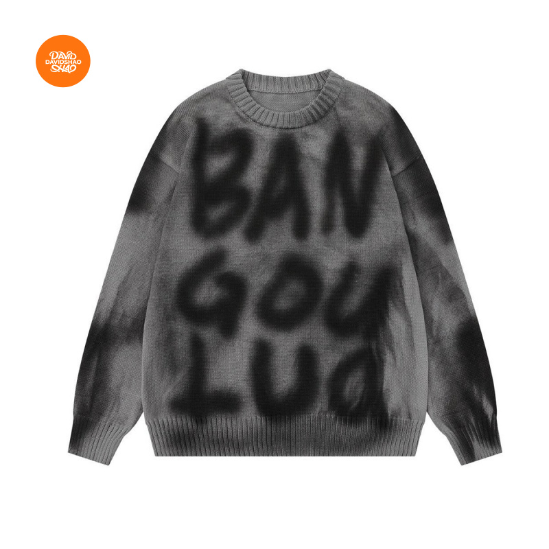 Streetwear Brand - เสื้อสเวตเตอร์ถักแบรนด์ดัง สไตล์ฮิปฮอป Y2K แฟชั่นสตรีทแวร์คุณภาพสูง สำหรับผู้ชาย ไซส์