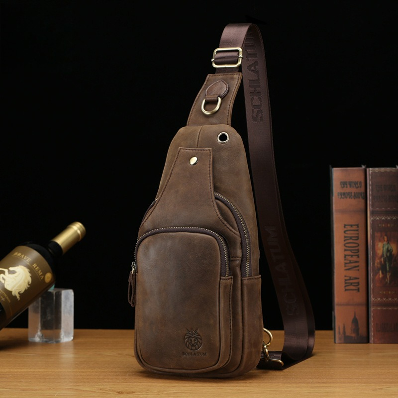 กระเป๋าคาดหน้าอกหนังแท้สำหรับผ - Streetwear Brand Backpack บทวิจารณ์และราคา