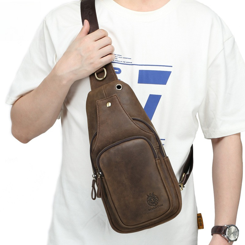 กระเป๋าคาดหน้าอกหนังแท้สำหรับผ - Streetwear Brand Backpack บทวิจารณ์และราคา