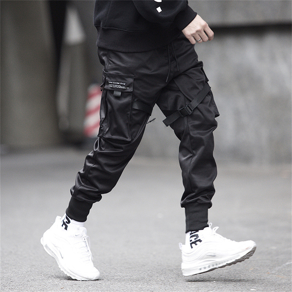 กางเกงคาร์โก้ฮิปฮอปสีดำสำหรับผ - Streetwear Brand Jacket บทวิจารณ์และราคา