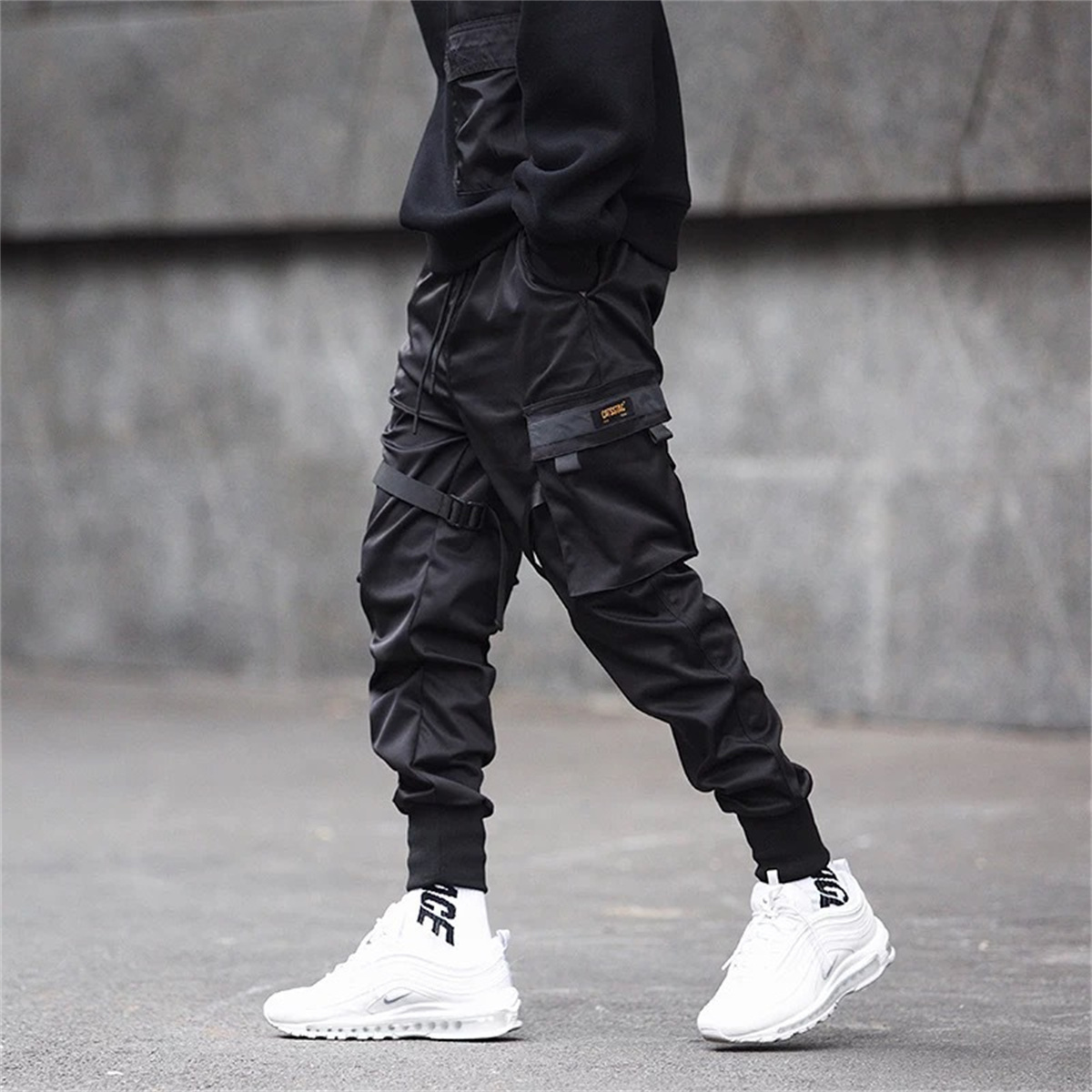 กางเกงคาร์โก้ฮิปฮอปสีดำสำหรับผ - Streetwear Brand Jacket บทวิจารณ์และราคา