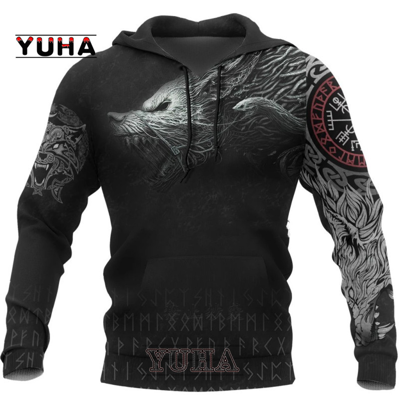 หมาป่าพิมพ์Hoodiesผู้ชาย3d Hoo - Streetwear Brand Tracksuit บทวิจารณ์และราคา